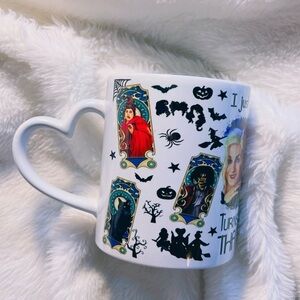 Hand Crafted White Mug with Colorful Halloween Design